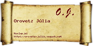 Orovetz Júlia névjegykártya