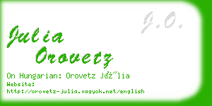 julia orovetz business card